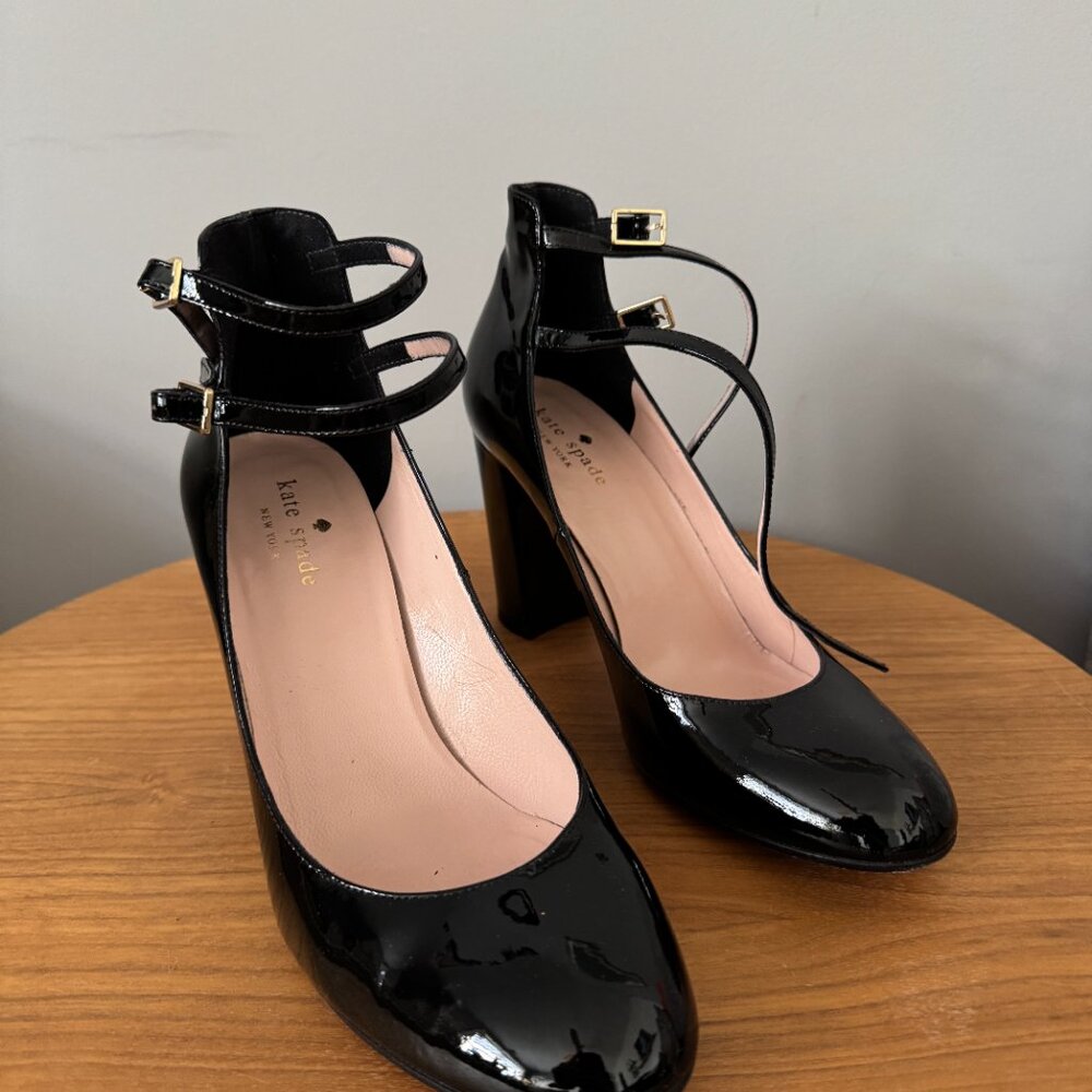 Sexy Kate Spade Black Patent Heels- size 7.5 - Picture 2 of 7